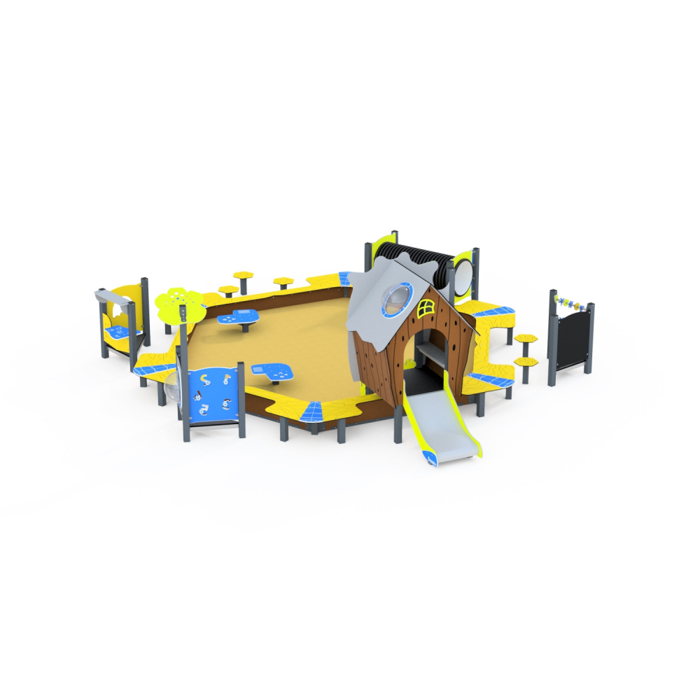 Sandpit with educational panels P3226 – play and development for children