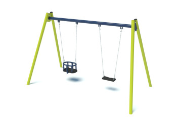 Double pendulum swing, flat+bucket seats – playground Starmax