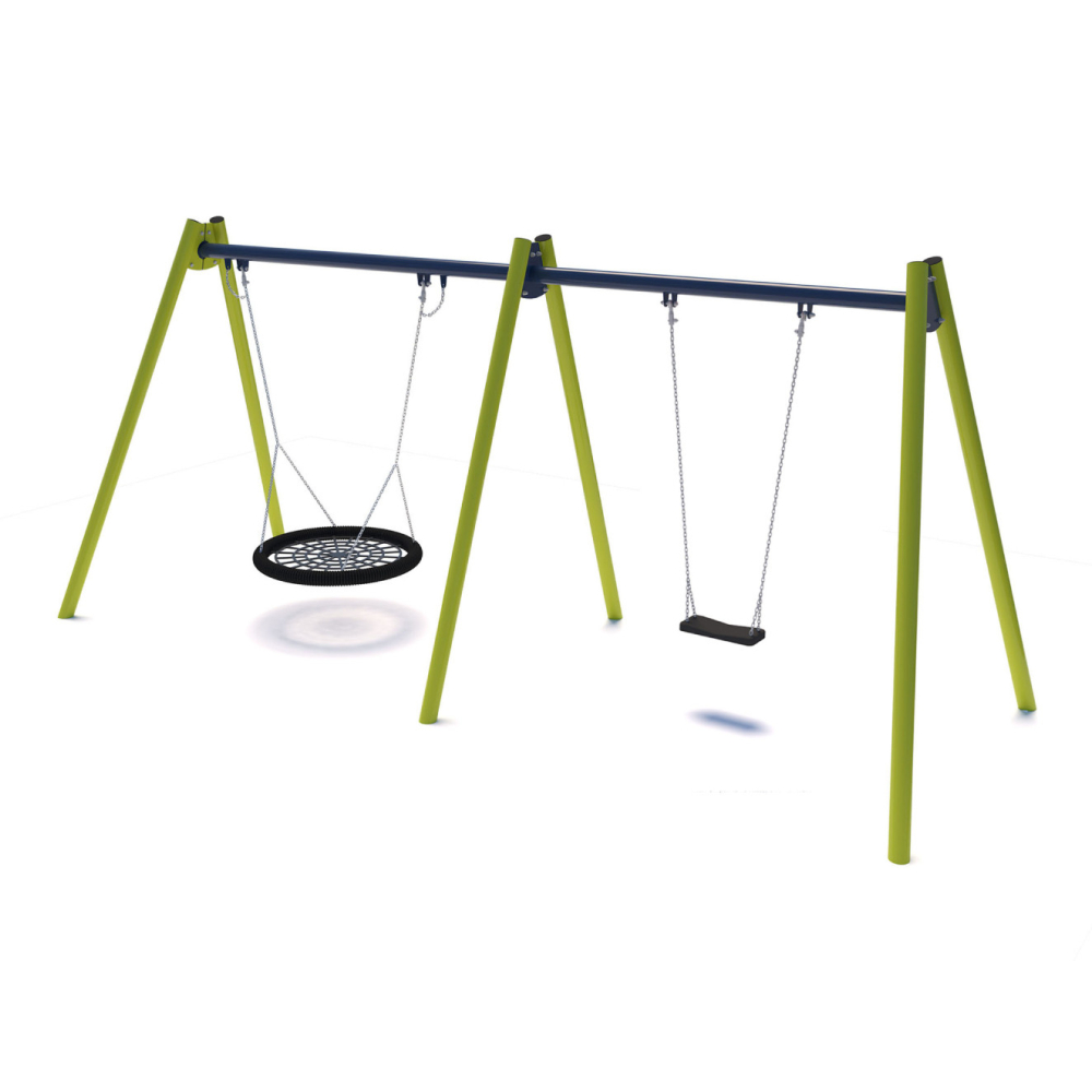 Pendulum swing, flat seat + bird's nest ♿ for the children's playground