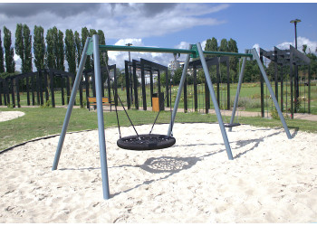 Pendulum swing, flat seat + bird's nest ♿ for the children's playground