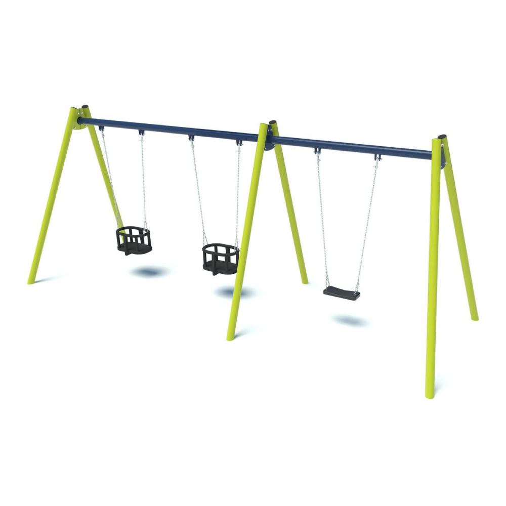 Triple swing, 2 bucket seats + flat