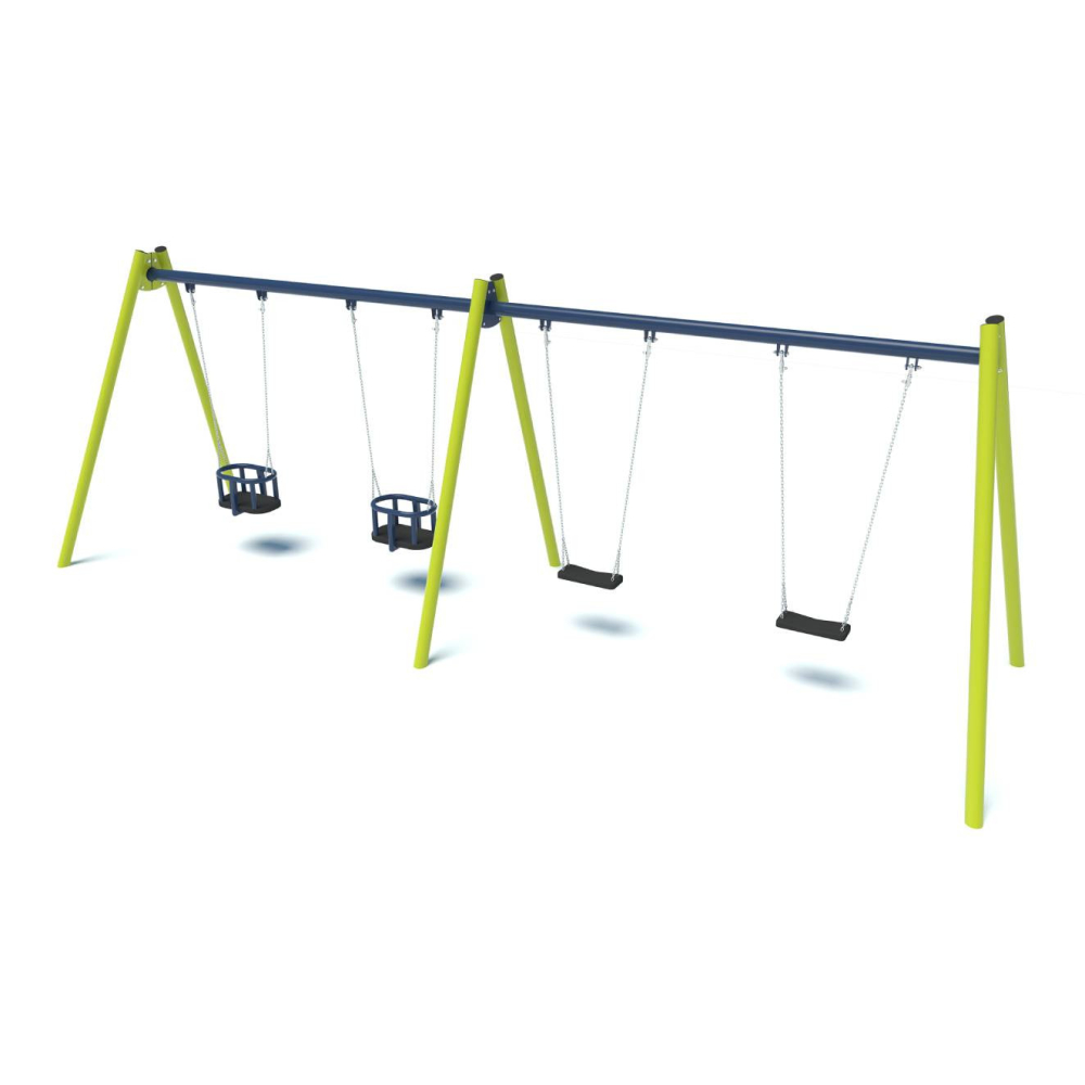 Quadruple pendulum swing with bucket and flat seats – Starmax