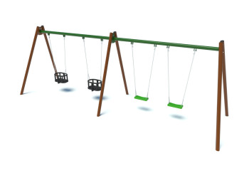 Quadruple pendulum swing with bucket and flat seats – Starmax