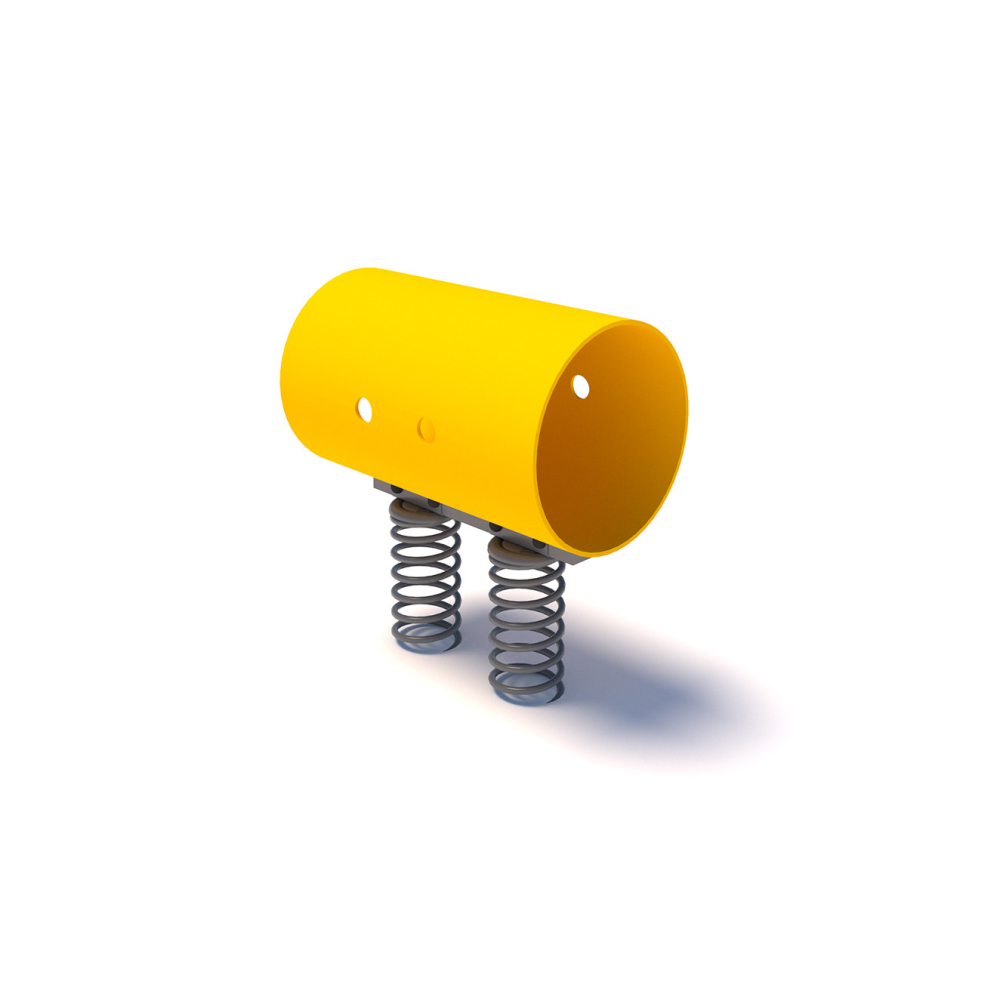 Tube on springs - a modern spring rider for the children's playground