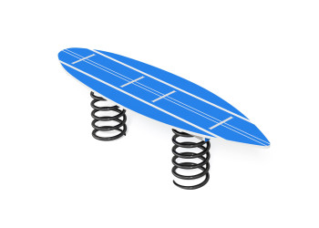 Surfboard spring rider – a playground for children