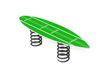 Surfboard spring rider – a playground for children