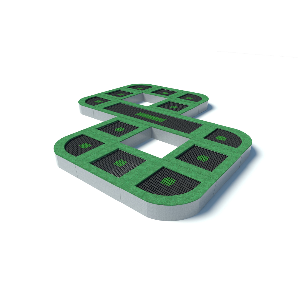 In-ground trampoline set FIGURE-EIGHT | Starmax