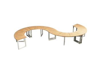 L-11 Curved HPL laminate bench without backrest | Starmax