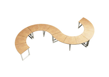 L-11 Curved HPL laminate bench without backrest | Starmax