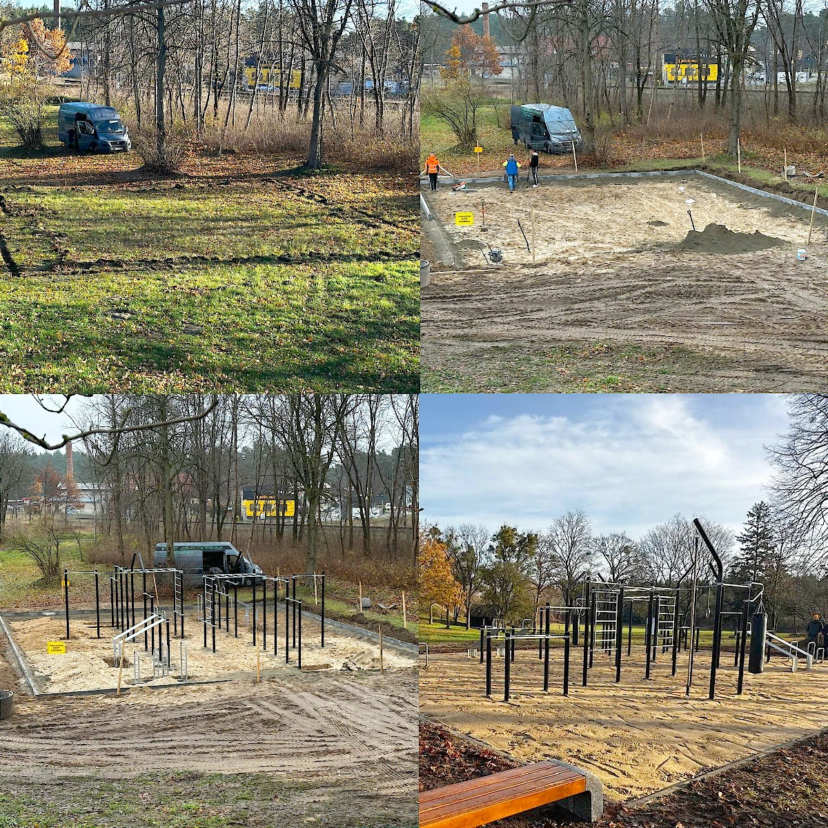 Instalacja montaż placu zabaw siłowni plenerowej - budowa placu zabaw