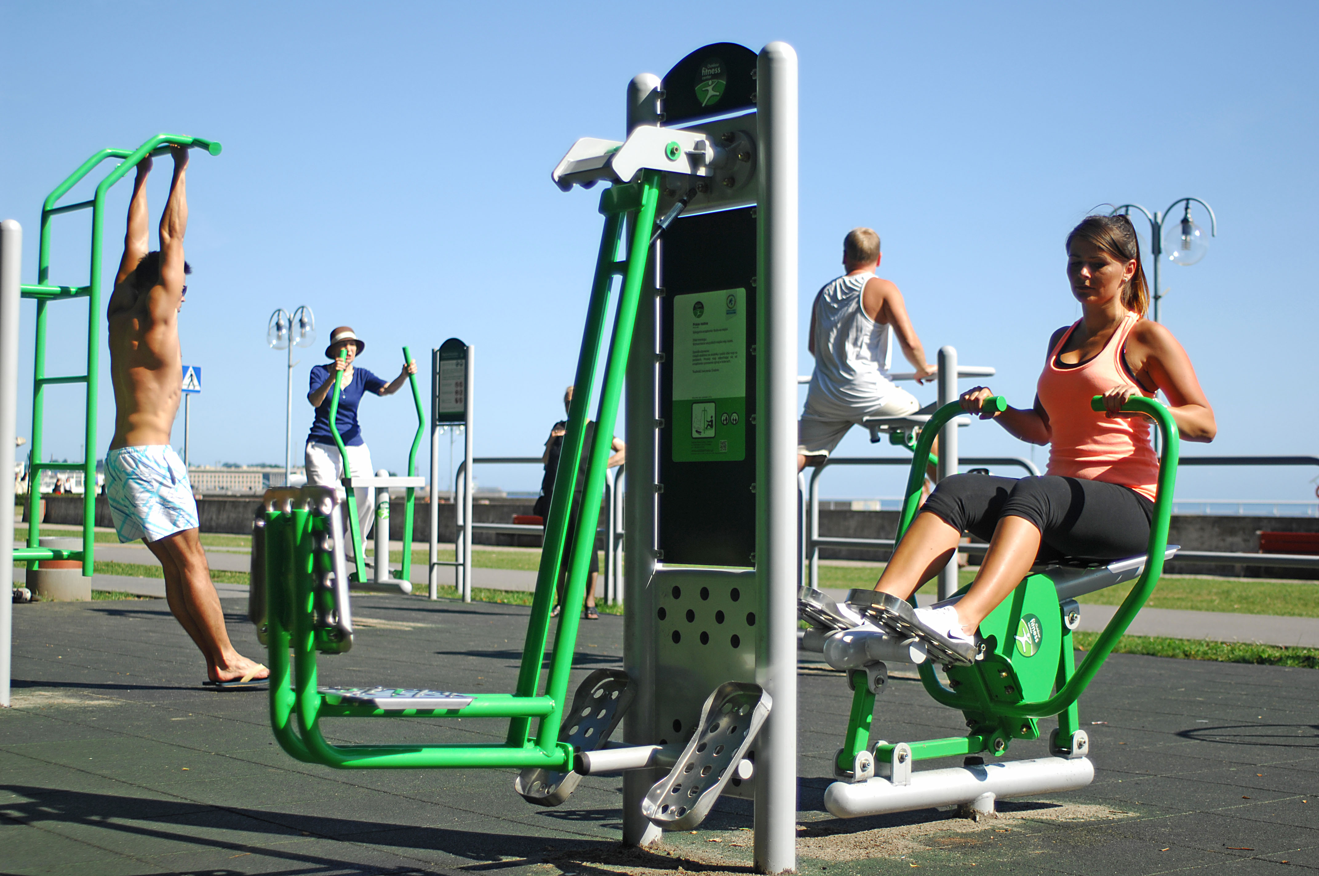 An outdoor gym on the boulevard in Gdynia