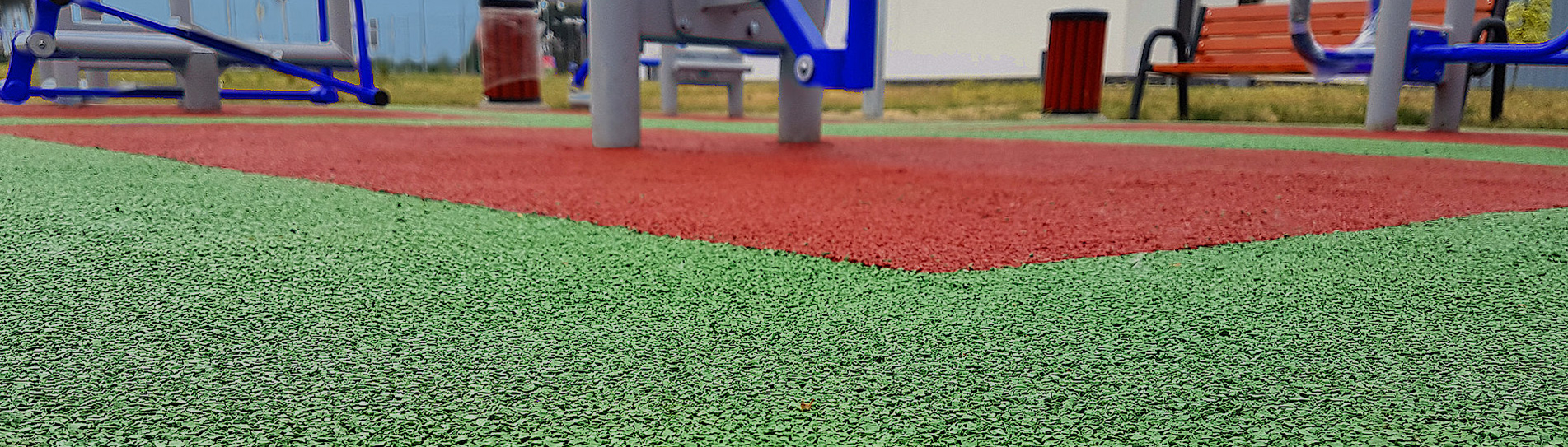 Safety surfacing for playgrounds and gyms